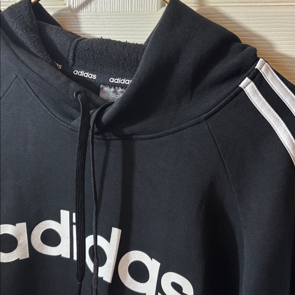 Adidas Black Hoodie with White Accents - Picture 2 of 6